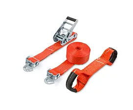 Autotransport - 2/3-delig Autospanband - 50mm - 5T - 3,50m+0,50m+0,38m - Draaihaken
