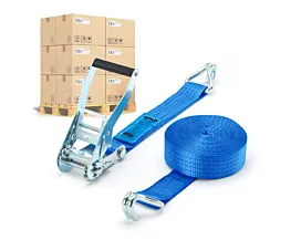 Pallet spanbanden 50mm Pallet Spanbanden - 4T - 9m - 50mm - 2-delig - Spitshaken - Blauw - 320st