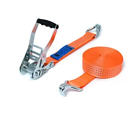 4T - Standaard Spanband - 4T - 9m - 50mm - 2-delig - Spitshaken - Oranje