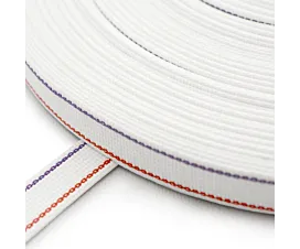 Rolluiklint 22 mm Rolluiklint - 22mm - Wit met rode en paarse streep Rolluiklint 22 mm Rolluiklint - 22mm - Wit met rode en paarse streep