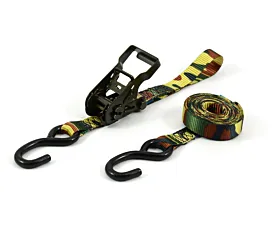 Tot 1,5T - Standaard Spanband - 800kg - 4,8m - 25mm - 2-delig - Ratel en S-haken - Army Green
