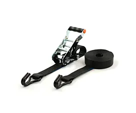 Alle zwarte spanbanden Spanband - 2,5T - 35mm - 2-delig - Demonteerbare ratel - Zwart + Eigen label