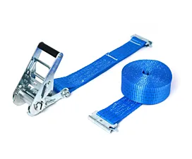 Alle rails, cargobars/-planken Spanband - 2T - 3,5m - 50mm - 2-delig - Eindfittings - Blauw