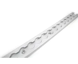 Alle rails, cargobars/-planken L-track-rail met rechte rand - 0,6m - Aluminium