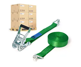 Pallet spanbanden 35mm Pallet Spanbanden - 2,5T - 6,5m - 35mm - 2-delig - Spitshaken - Groen - 640st