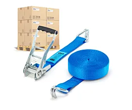 Pallet spanbanden 50mm Pallet Spanbanden - 5T - 10m - 50mm - 2-delig - Spitshaken - Blauw - 256st