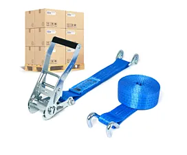 Pallet spanbanden 50mm Pallet Spanbanden - 4T - 9m - 50mm - 2-delig - Klauwhaken - Blauw - 320st