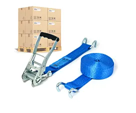 Pallet spanbanden 50mm Pallet Spanbanden - 5T - 9m - 50mm - 2-delig - Klauwhaken - Blauw - 256st