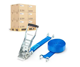 Pallet spanbanden 50mm Pallet Spanbanden - ERGO 5T - 9m - 50mm - 2-delig - Klauwhaken - Blauw - 192st