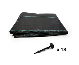 Andere netten & dekzeilen (Agro) Anti-Worteldoek + Grondpennen - 4m x 10m - 100g/m2 - Zwart Andere netten & dekzeilen (Agro) Anti-Worteldoek + Grondpennen - 4m x 10m - 100g/m2 - Zwart